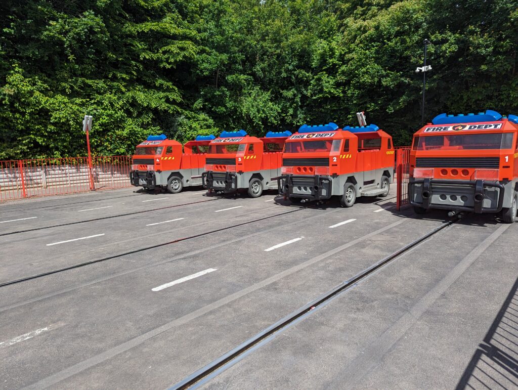 View of the Fire Brigade ride at LEGOLAND Windsor