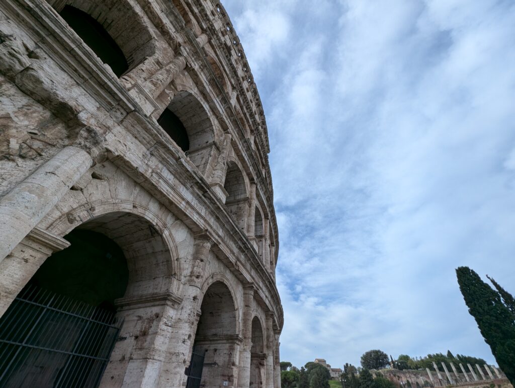 The outside of the Colosseum in Rome