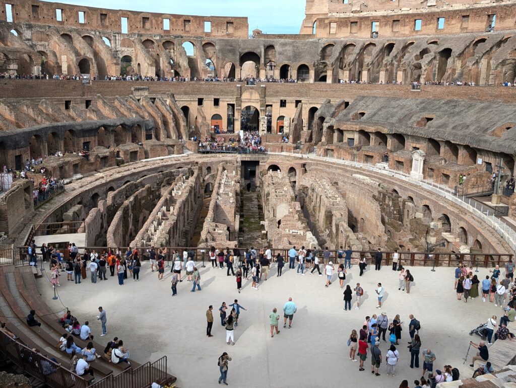 The Colosseum in Rome - view inside from the top