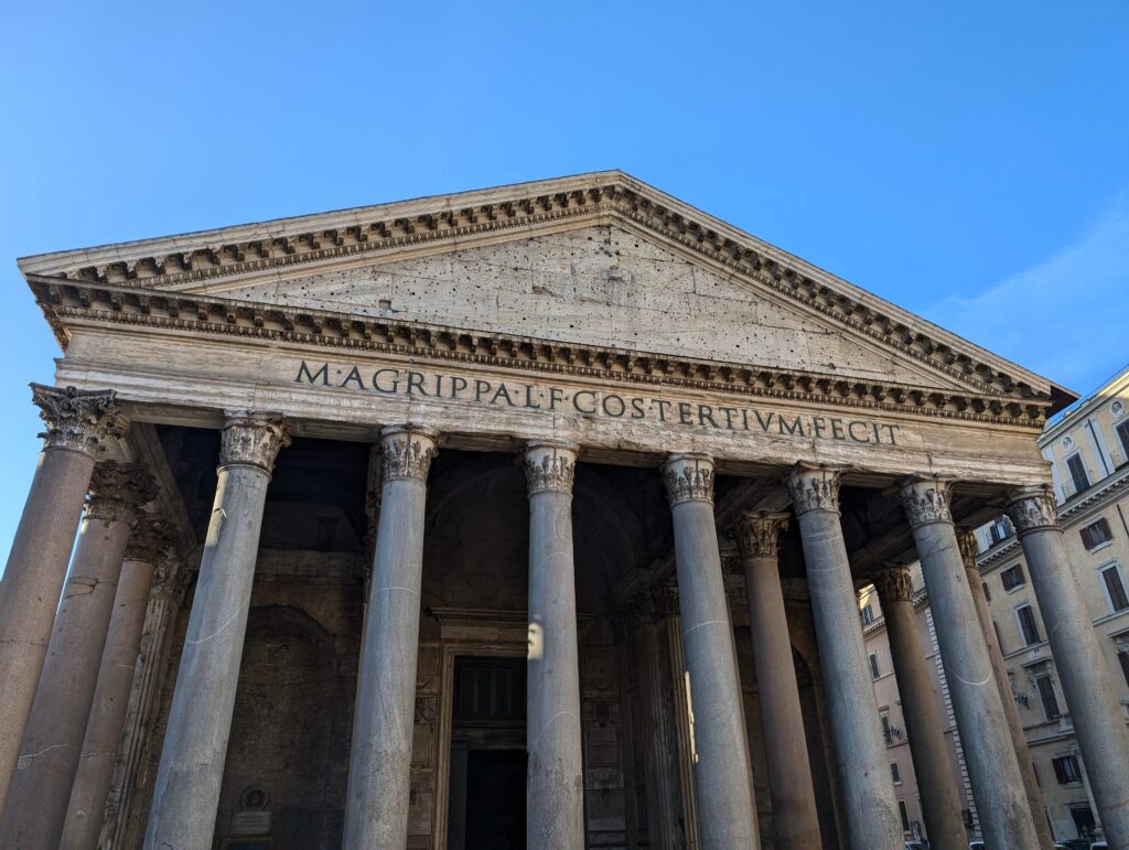 The outside of the Pantheon in Rome