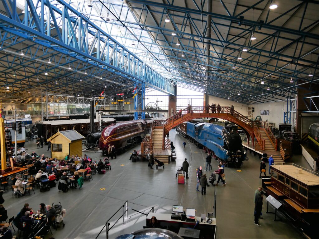 View of the main hall at National Railway Museum in York