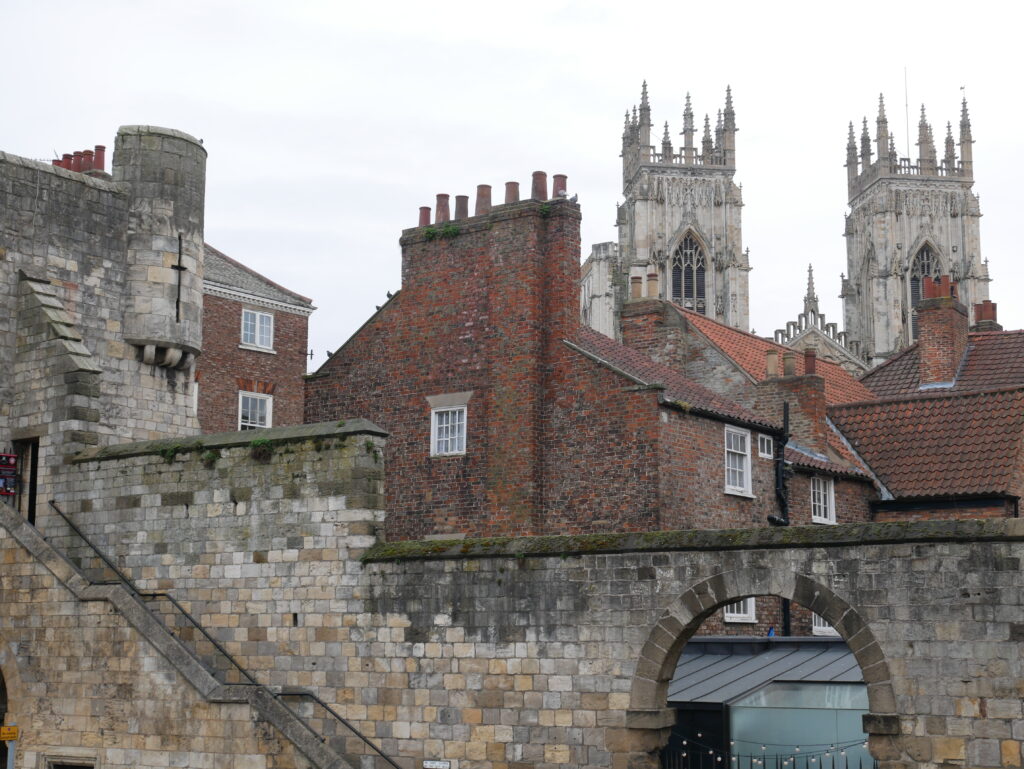 View of part of the city walls in York which you can walk for free