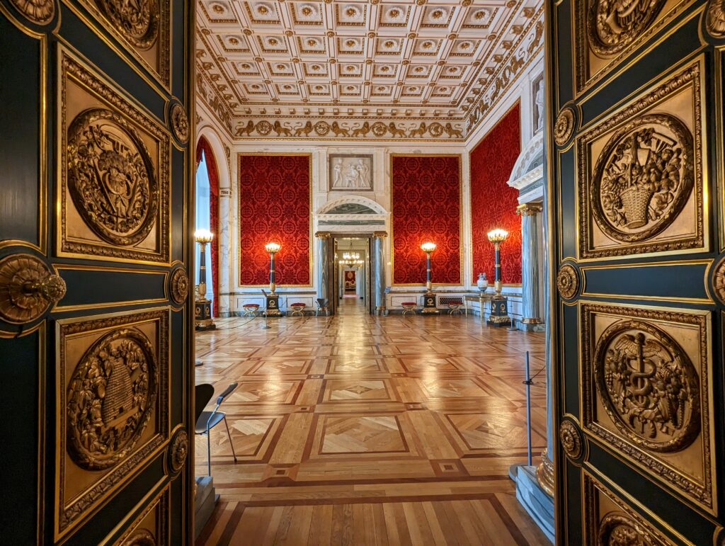 Inside Christiansborg Palace in the centre of Copenhagen