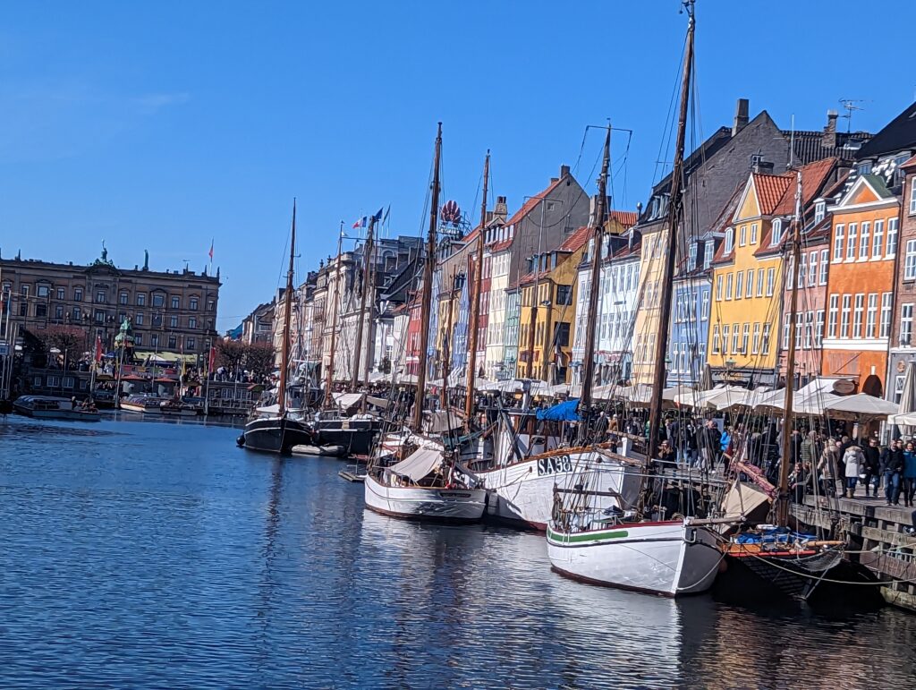 A view of the Nyhavn waterfront in Copenhagen Denmark
