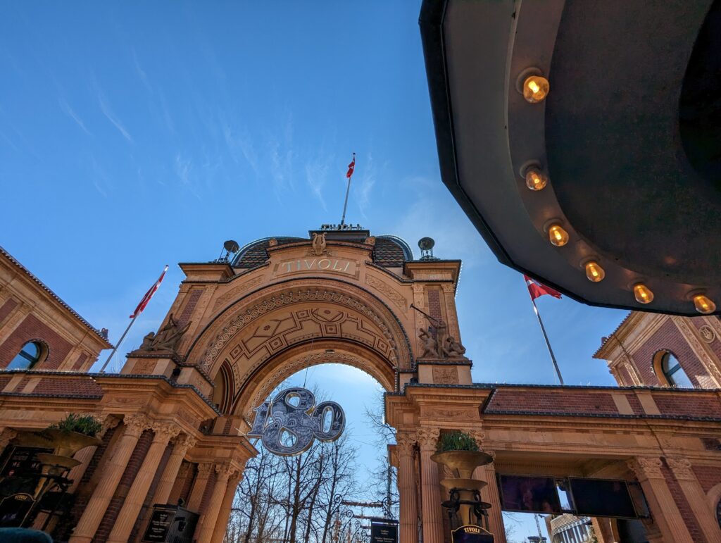 Entrance to Tivoli gardens in Copenhagen