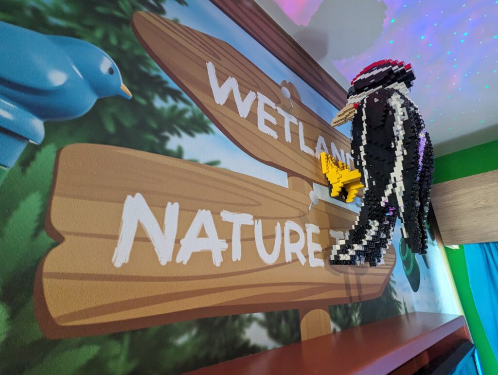 legoland woodland lodges kids bedroom bird LEGO sculpture