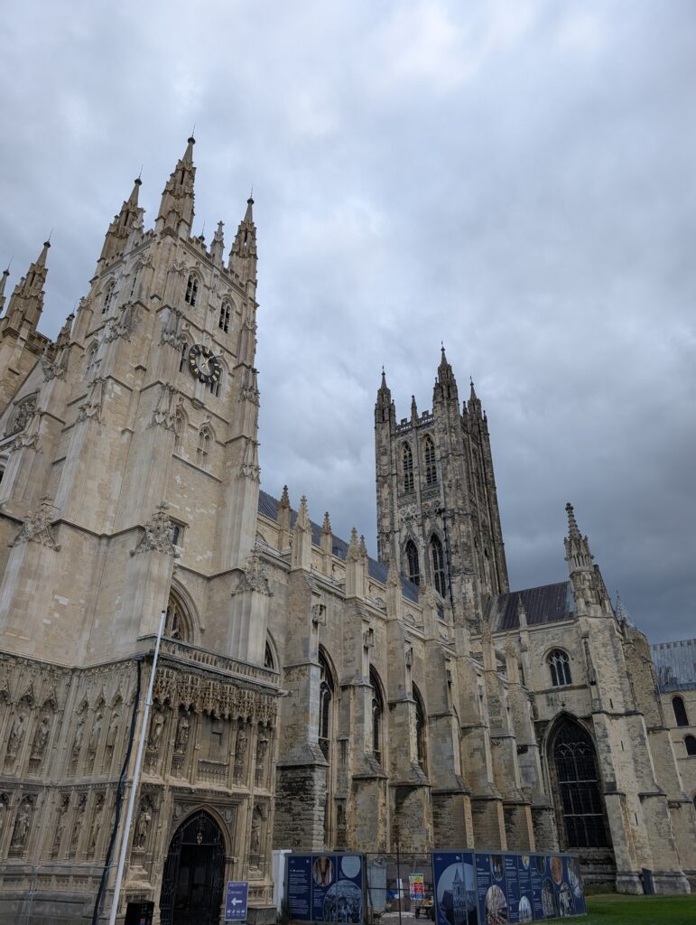 View on a stormy day of Canterbury Cathedral in Kent