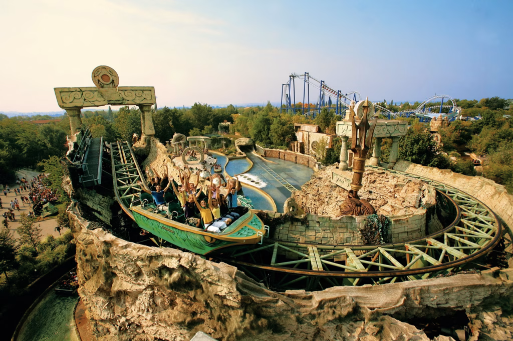 View of the Gardaland theme park in Italy