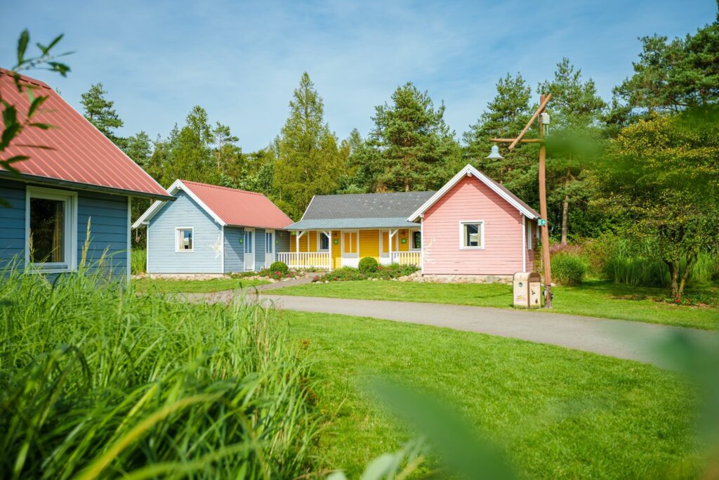View of some of the accommodation cabins at Heide Park Resort Germany