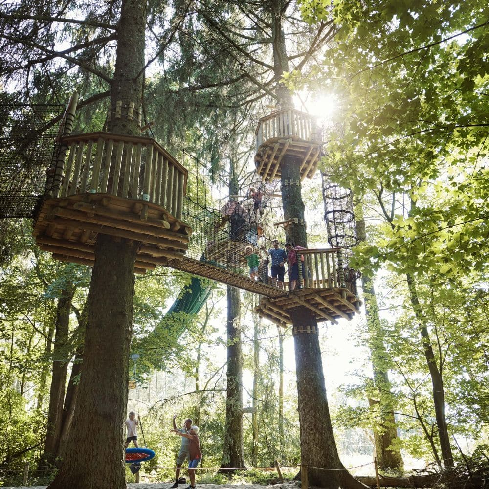 Treetop walkway and nets at WOW Park Lalandia Denmark