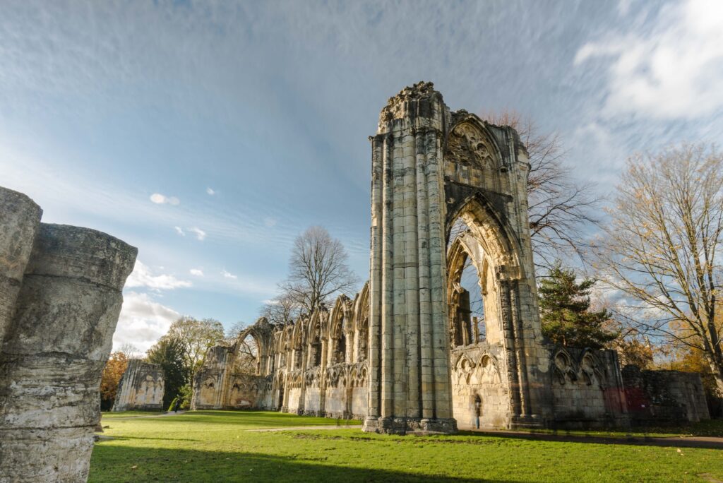 the ruins in the Yorkshire Museum gardens in York
