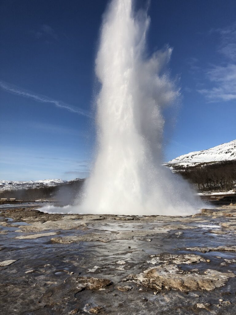 The famous Strokkur erupting geysir in Iceland