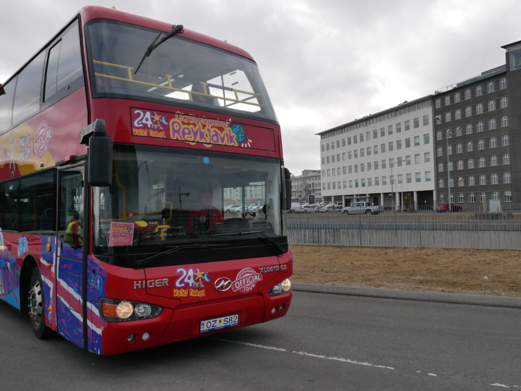 City sightseeing bus in Reykjavik Iceland