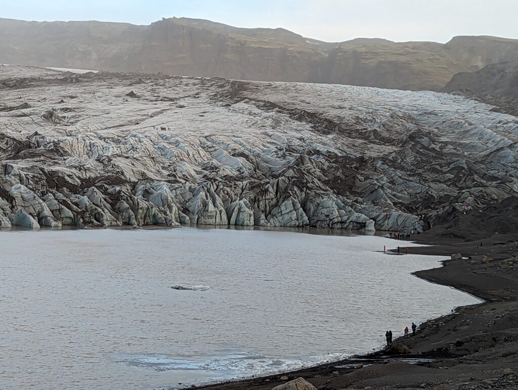 A view of the Sólheimajökull Glacier in Iceland