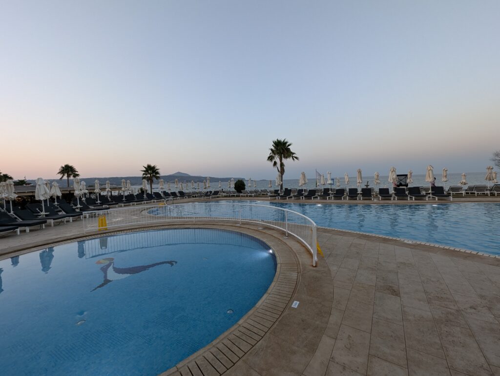 View of the outdoor pool at the beach Kiani Beach Resort