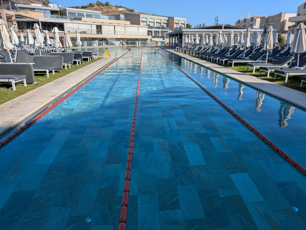 Olympic pool at the Kiani Beach club resort