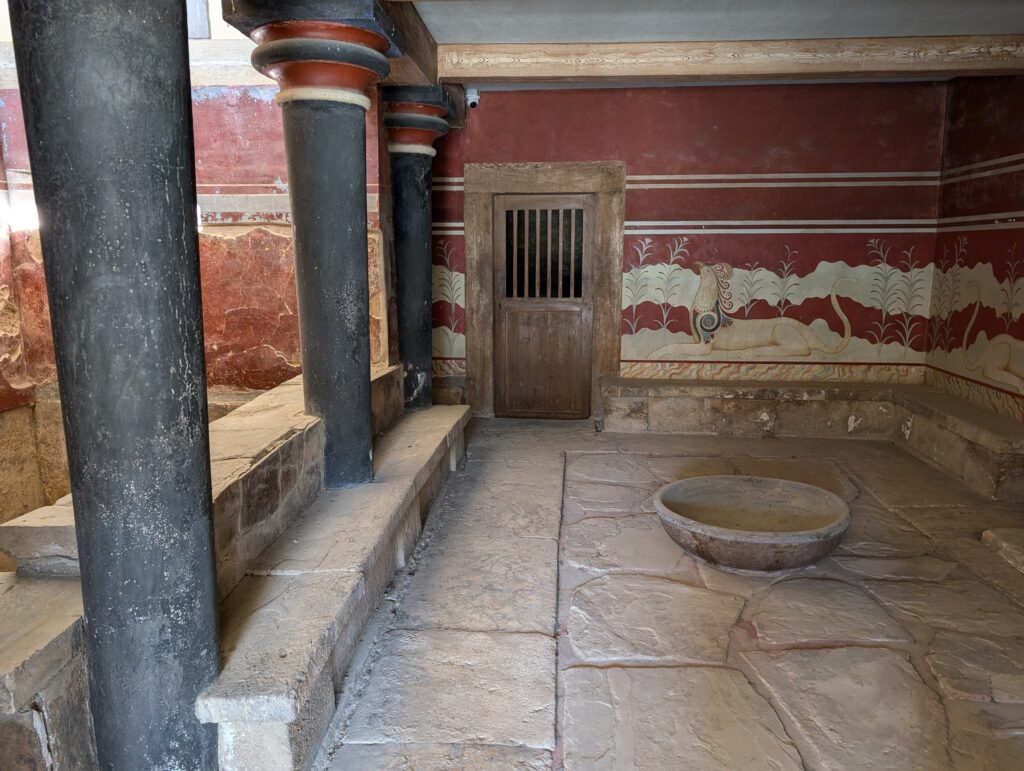 Interior of ruins at Knossos Crete