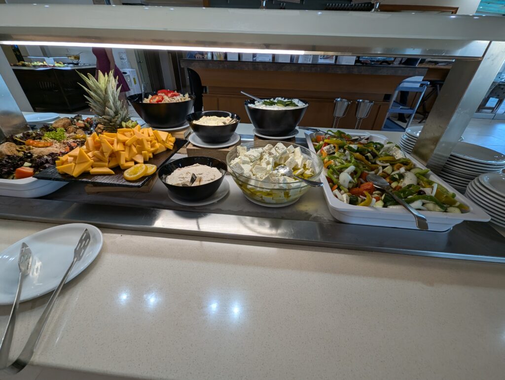 Buffet selection at the Kiani Beach Resort