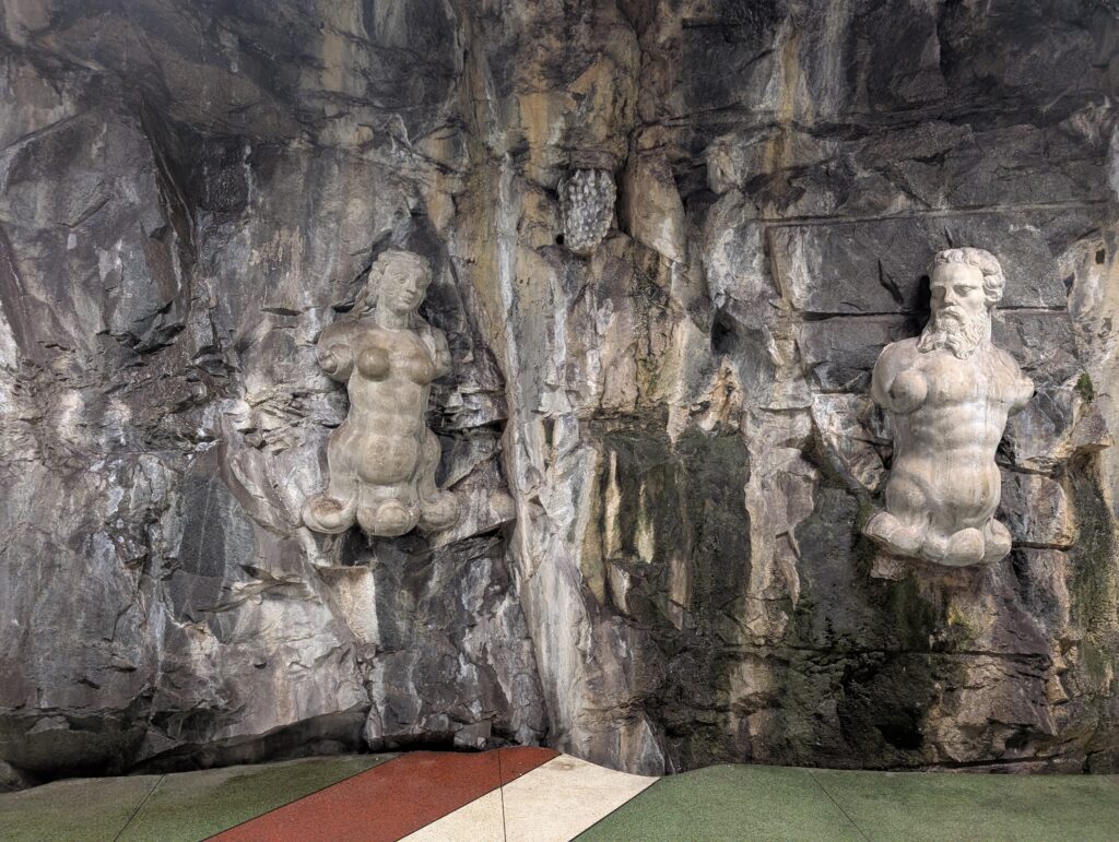 Sculptures underground at Kungsträdgården Station Stockholm