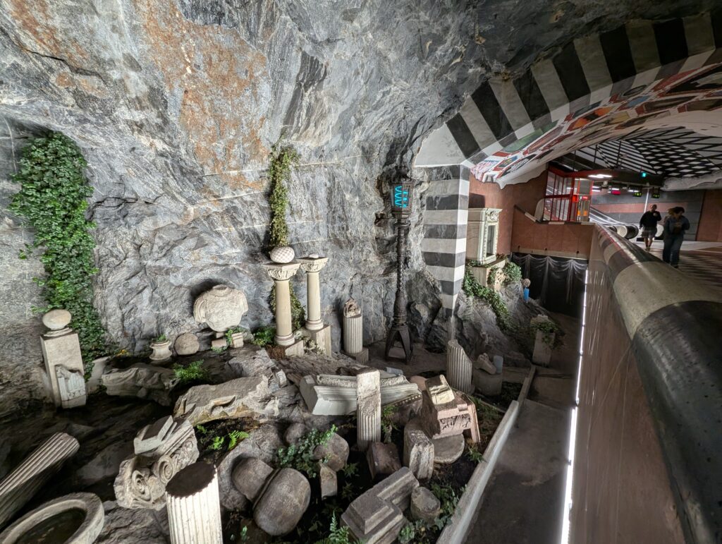Sculptures underground at Kungsträdgården Station Stockholm