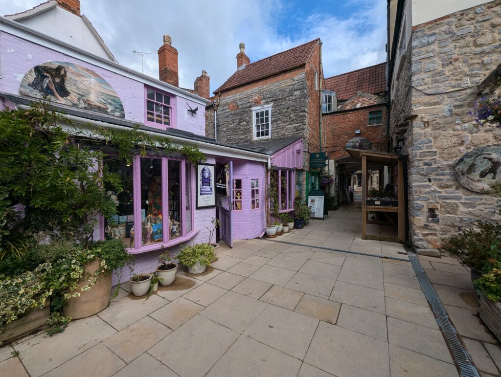 Glastonbury courtyard of shops in the town
