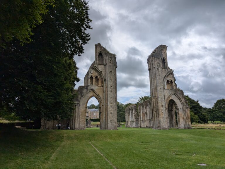 Glastonbury Abbey view towards the ruins